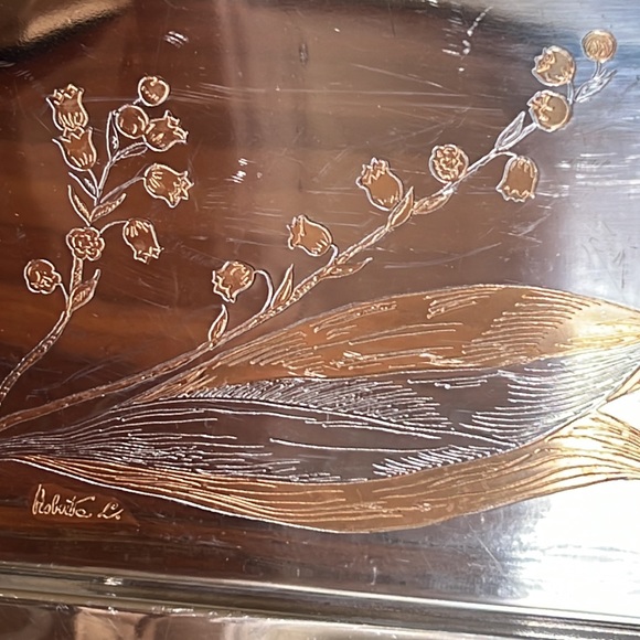 Vintage Elegant Gioiel Oro Tray Designed by Roberto C. Italy 24 K Inox 18/10 - Picture 9 of 16